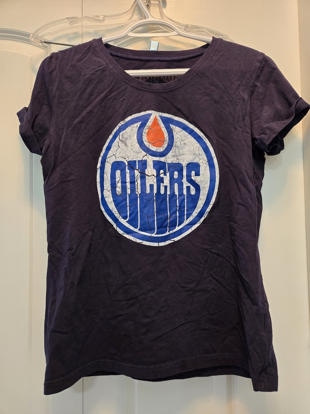 Calhoun Surf & Skate Oilers Women's Navy Graphic Tee - Official Logo